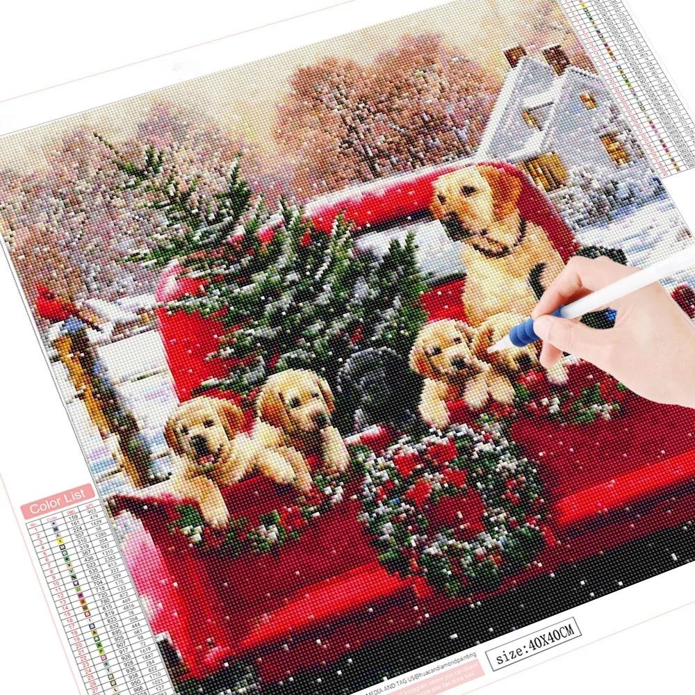 DIY 5D Diamond Painting Animal Christmas Dog Picture Full Diamond Art Mosaic Embroidery Cross Stitch Kits Home Decor navidad