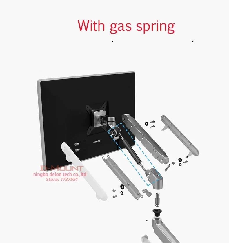 Imagem -03 - Suporte de Mesa para Monitor de a 8kg Regulador de Altura e Inclinação de Lcd