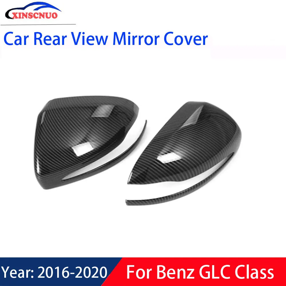 

XINSCNUO Car Rear View Mirror Cover 1 Pair For Mercedes Benz GLC Class 2016-2020 Carbon Fiber Style Side Mirror Covers