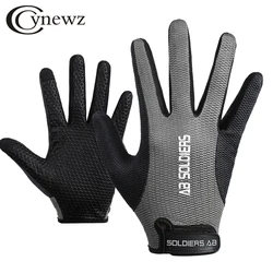 Cynewz Men's Cycling Gloves Full Fingers Anti Slip Touch Screen Outdoor Sport Sun Protection Mesh Fabric Bicycle Women Gloves