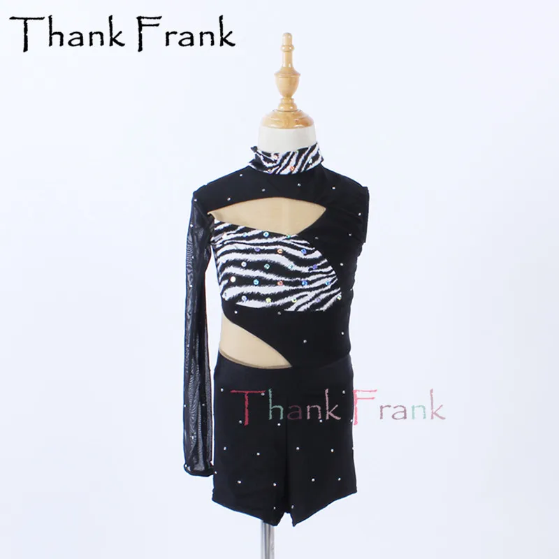 

New Black Girls Leotard Women Mesh Sleeve Gymnastics Leotards Kids Adult Sequin Cool Jazz Modern Contemporary Dance Costume C678