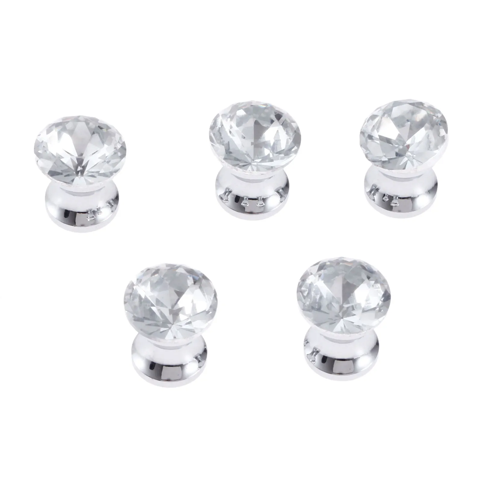 5Pcs Diamond Crystal Glass Handle Knobs Furniture Cabinet Knob Dresser Drawer Door Wardrobe Closet Handles Furniture Fittings