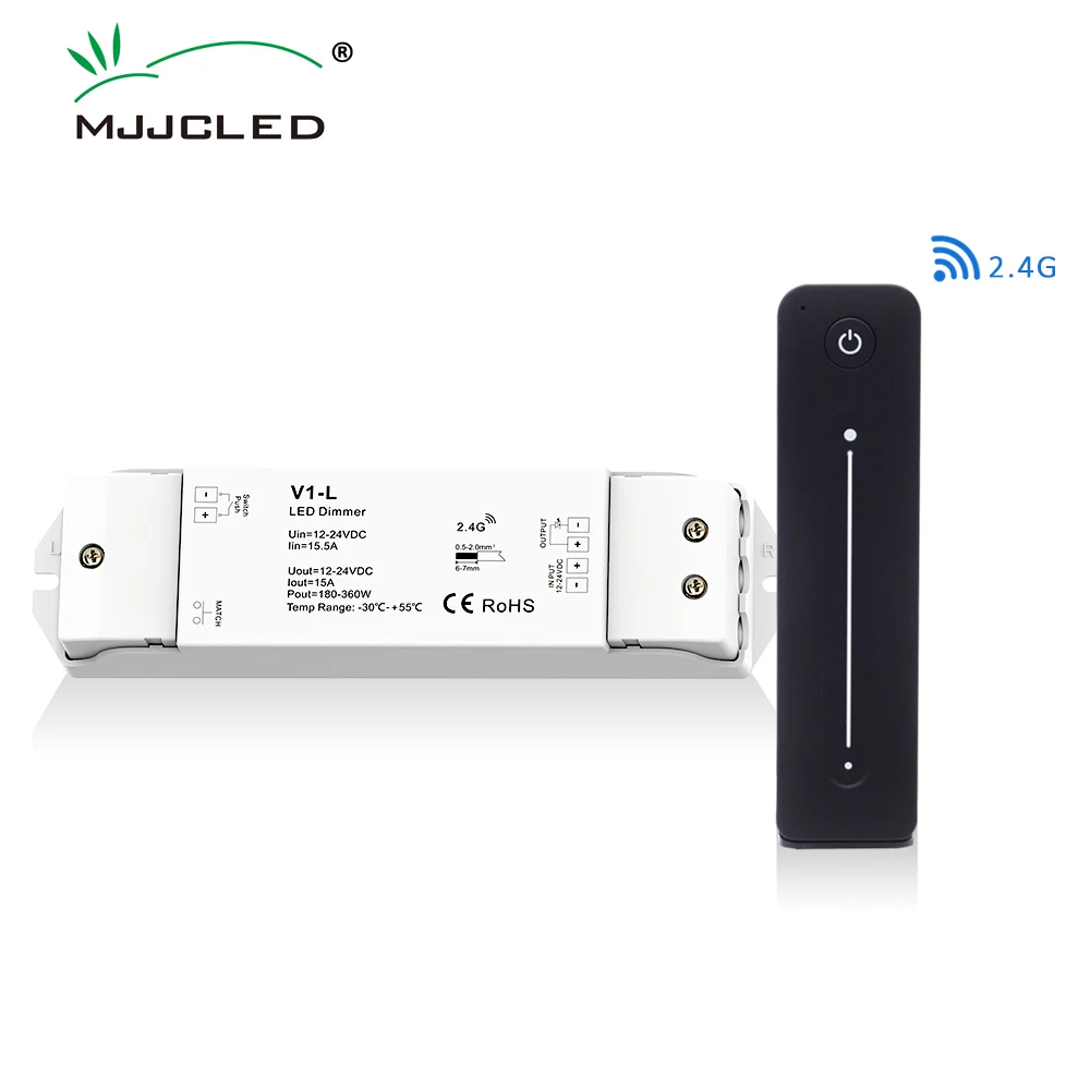 Dimmer LED 12V 24V 15A Single Color Touch Dimmer Remote Switch 2.4G RF Smart Wifi Wireless PWM LED Strip Light Remote Dimer V1-L