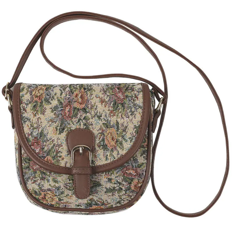 Retro Vintage Flowers Bags Japan Style Designer Women Shoulder & Crossbody Bags Women's Handbags Purses High Quality