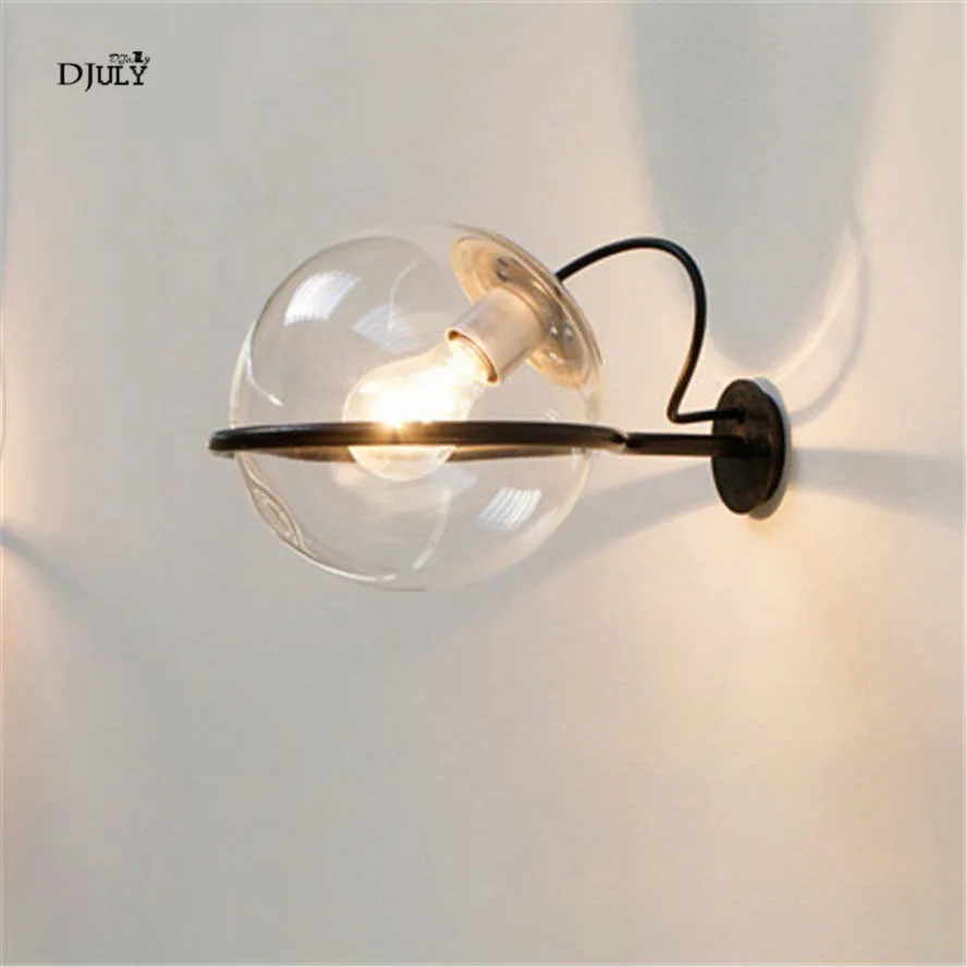 

postmodern Minimalism glass globe wall lamp for bedroom hallway home deco living room wall sconces ball light led bedside lamps