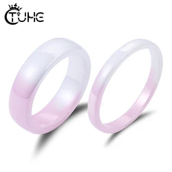 Fashion Never Fade Inter-Color Crystal Clear Ceramic Rings 3mm 6mm Width Smooth Mix Purple White Women Rings for Women Wholesale