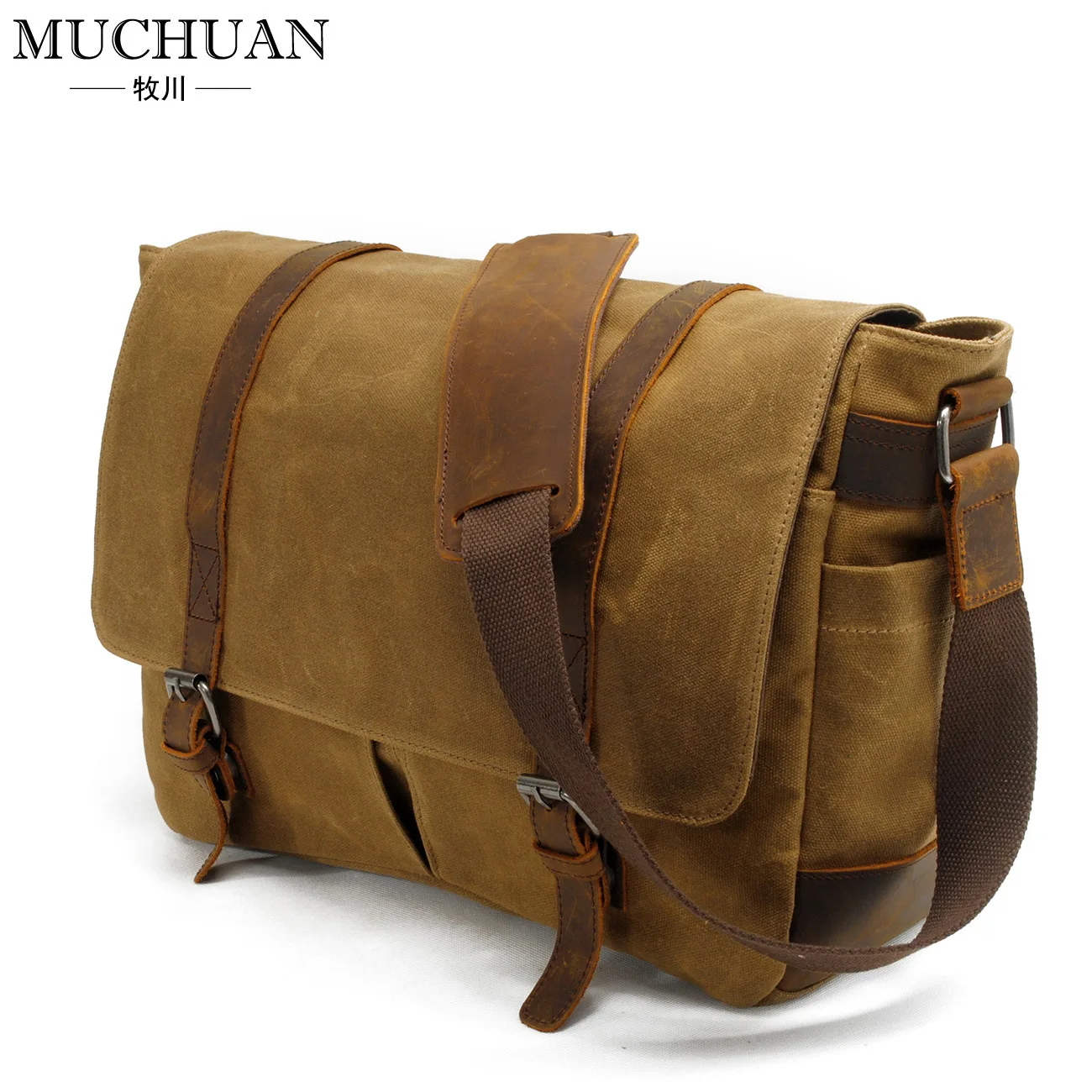 MUCHUAN retro canvas shoulder bag casual diagonal men\'s bag waterproof messenger bag