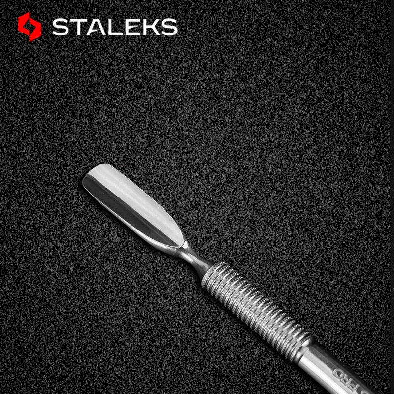 1pc STALEKS PE-30-3 Stainless Steel Nail Cuticle Spoon Pusher Matte Double Head Dead Skin Remover Nail Art Tool