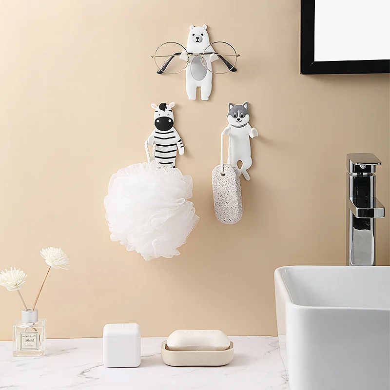 Xiaomi Youpin Cartoon animal-shaped hooks can be bent soft glue seamless stickers kitchen multifunctional storage racks