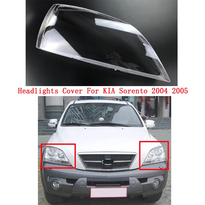 Samochód przedni reflektor pokrowiec do KIA Sorento 2004 2005 reflektor samochodowy klosz Lampcover Head light Covers szklany obiektyw Shell Caps