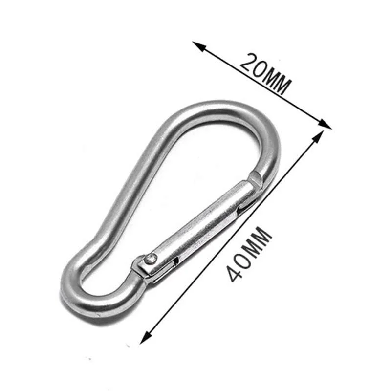 1/10Pcs Mini Alloy Spring Carabiner Snap Hook Carabiner Clip Keychain EDC Survival Outdoor Camping Tools Silver Size 41*20*4mm