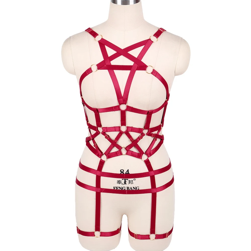 

Sexy Lingerie Set Sword Belt Full Body Pentagram Straps Bdsm Harness For Women Bondage Garters Punk Goth Underwear Erotic Fetish