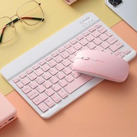 10 Inches Bluetooth Mouse Keyboard Set for Ipad Mobile Phone Tablet Universal Ultra-thin Wireless Pink Green Keyboard Mice Set