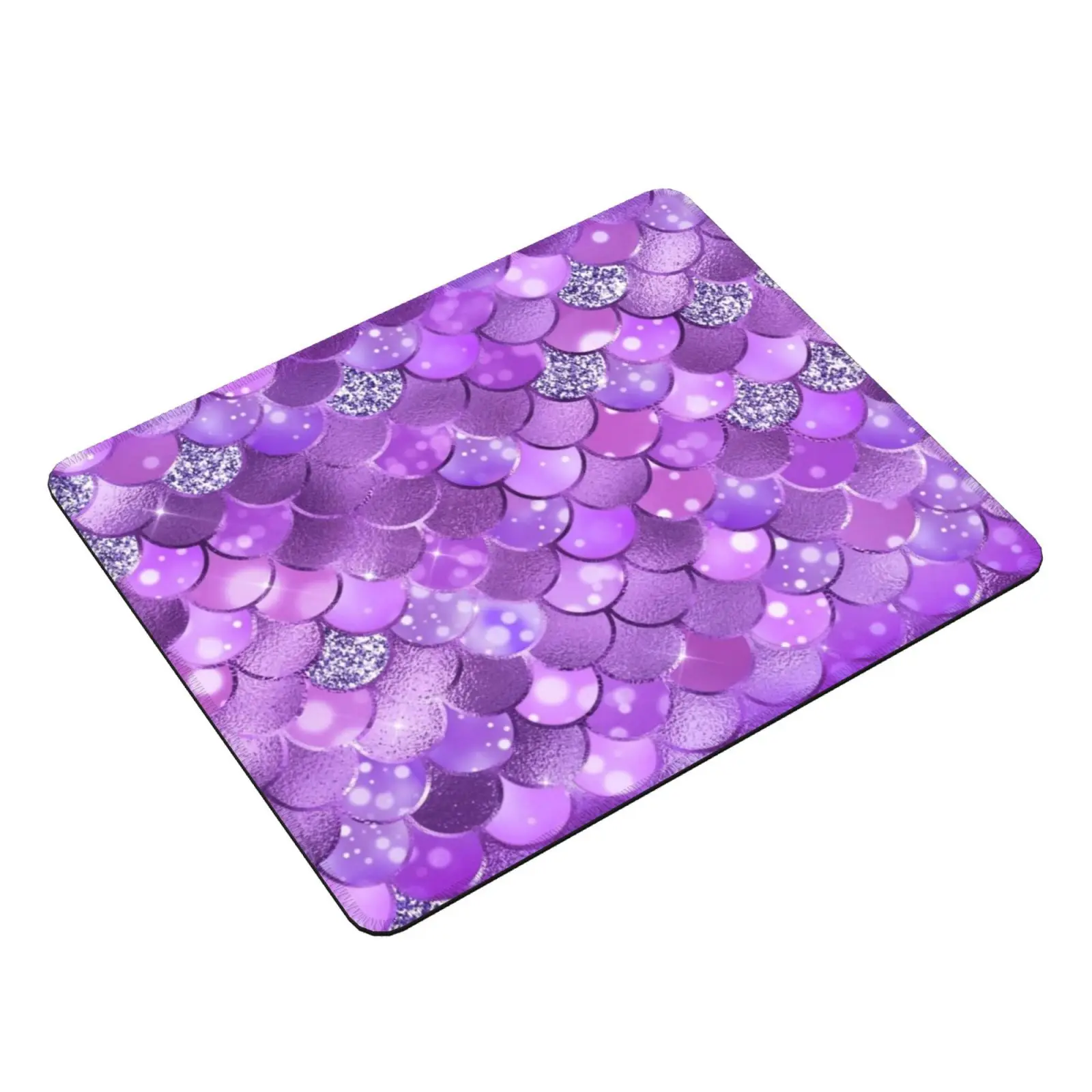 Mermaid Scales Mouse Pad 1263 Mermaids Mermaid Scales Glitter Silver For Girls Girly Purple