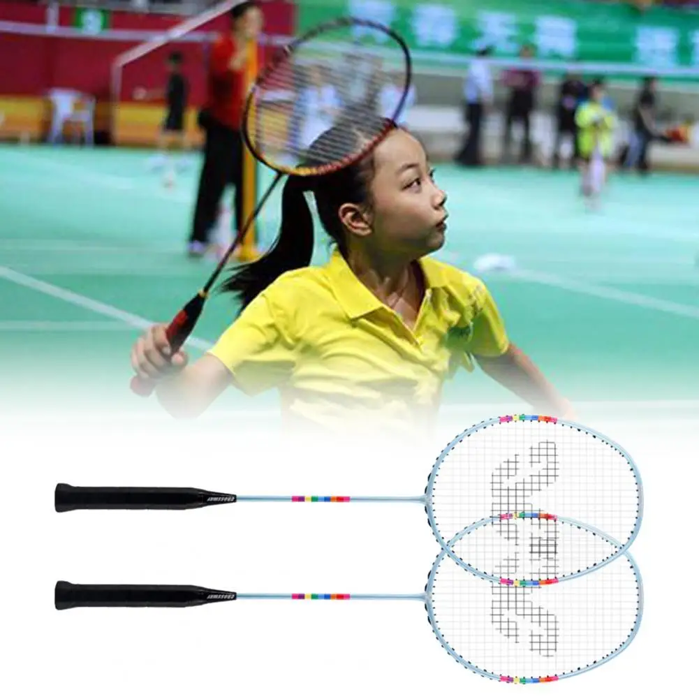 

Badminton Rackets Rainbow Print Firm Frame High Tension String Premium Quality Badminton Rackets Set for Indoor бадминтон 배드민턴