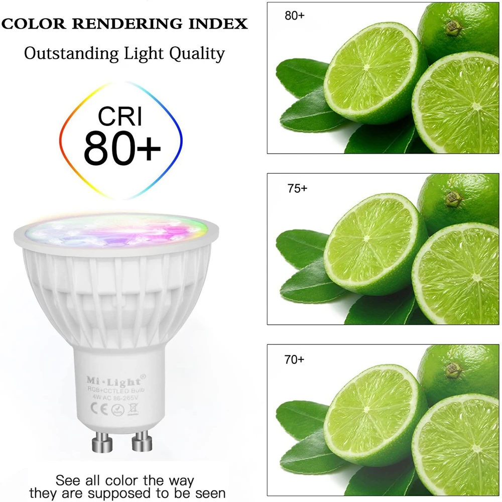 Mi Light Dimmable 4W GU10 Led Bulb RGB CCT (2700-6500K)  Lamp Indoor Decoration + 2.4G RF LED Remote Control Home lighting