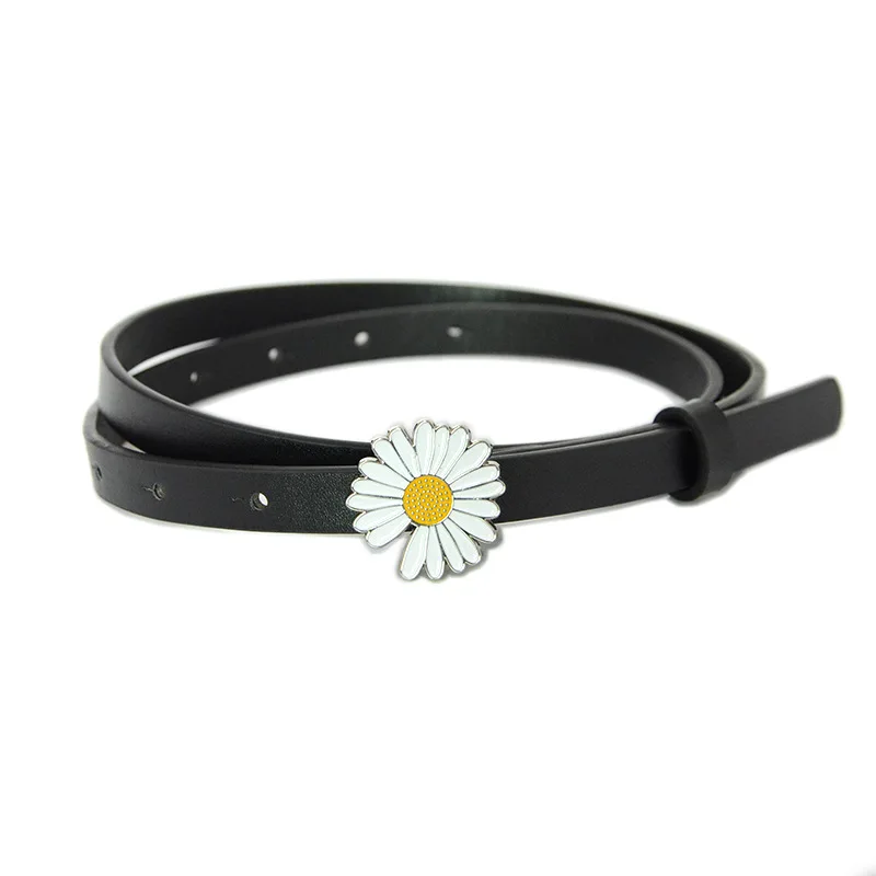 2020 New Style Women's Thin Belt Ladies Fashion High-end Temperament Slim Decoration Small Daisy Belt