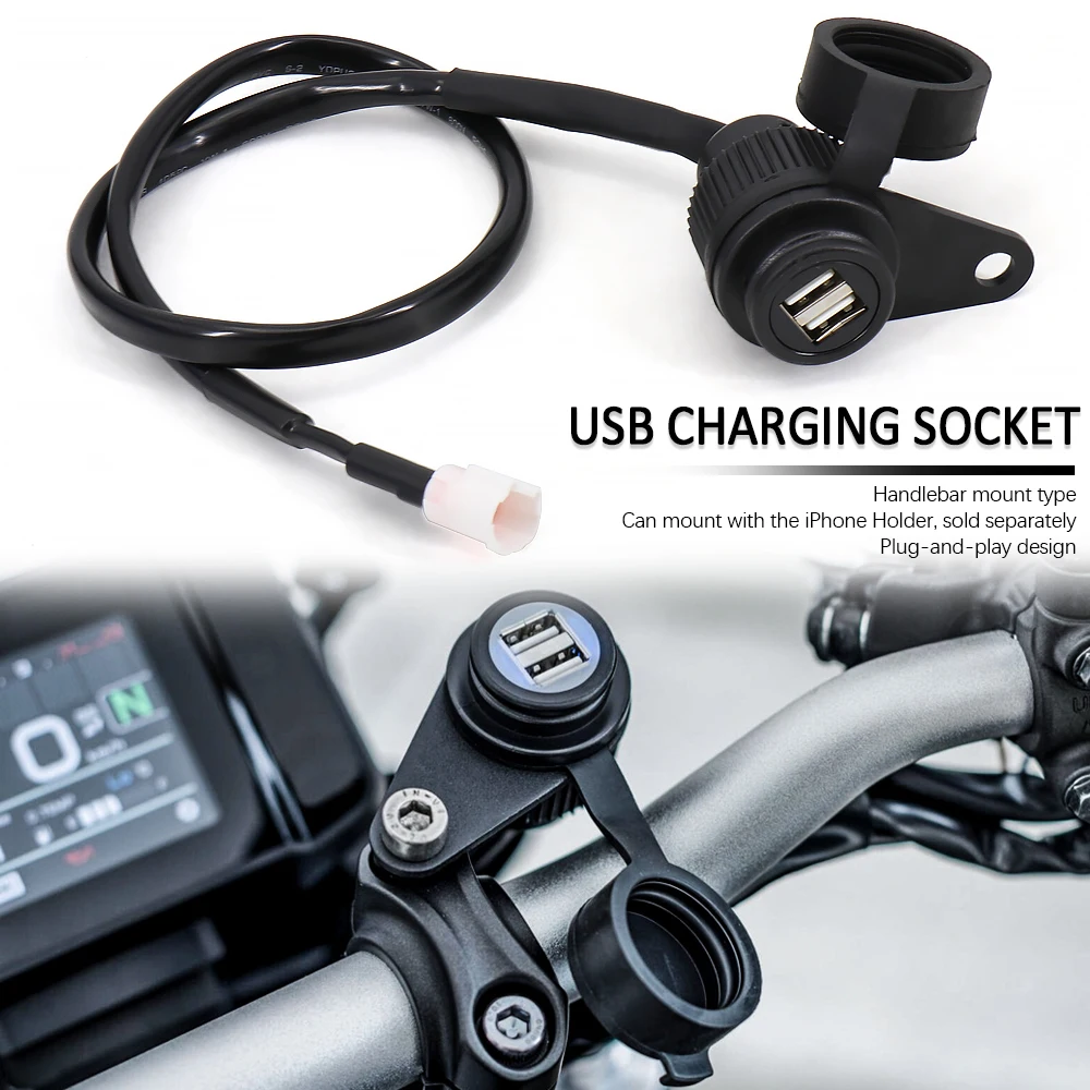 

MT09 Quick Charge Dual USB Charger Waterproof Motorcycle Accessories For YAMAHA MT07 XSR700 Tracer 700 Tenere 700 All years