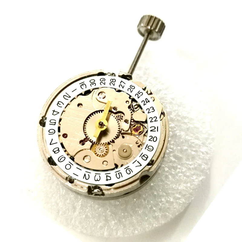 3 Hands ST6 Movement Automatic Mechanical Watch Replacement Parts White/Yellow Calendar For Seagull ST6 Women Wristwatch Repair