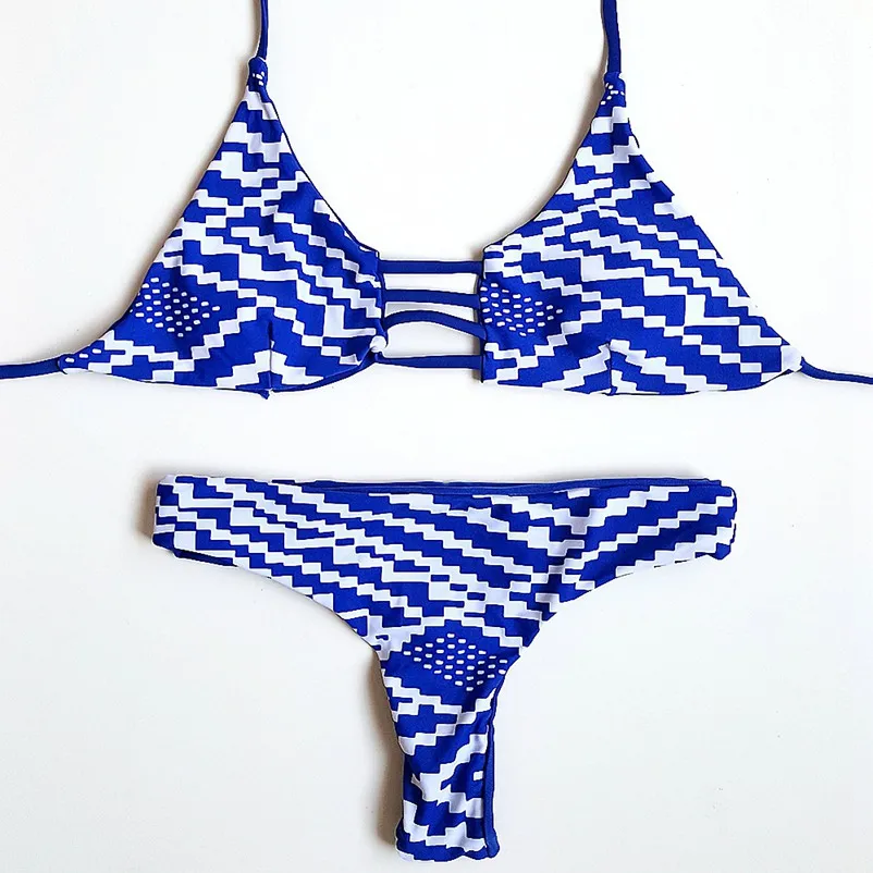 Bikini Bathing Suit Swimsuit Swimwear Two Pieces Set Biquini With Breast Backer For Women Girl Lady Royal Blue DK48