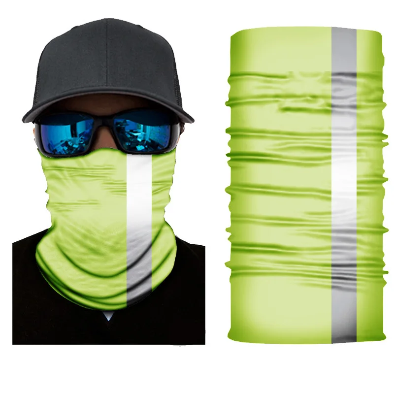 Multifunctional Reflective Tube Bandana for Cycling, Outdoor Motorcycle Face Mask, Solid Fluorescent Magic Scarf, Sport Bandanas