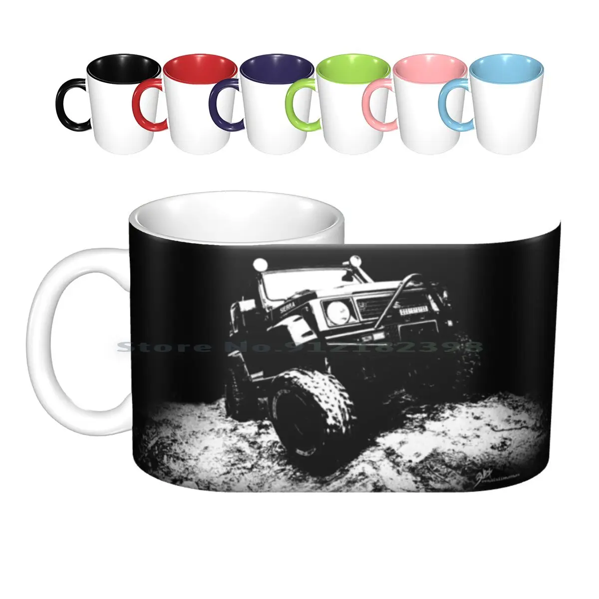 Sierra Ceramic Mugs Coffee Cups Milk Tea Mug Sierra 4wd Four Wheel Drive Offroad Off Road Car Cool Trending Tuff Truck Comp