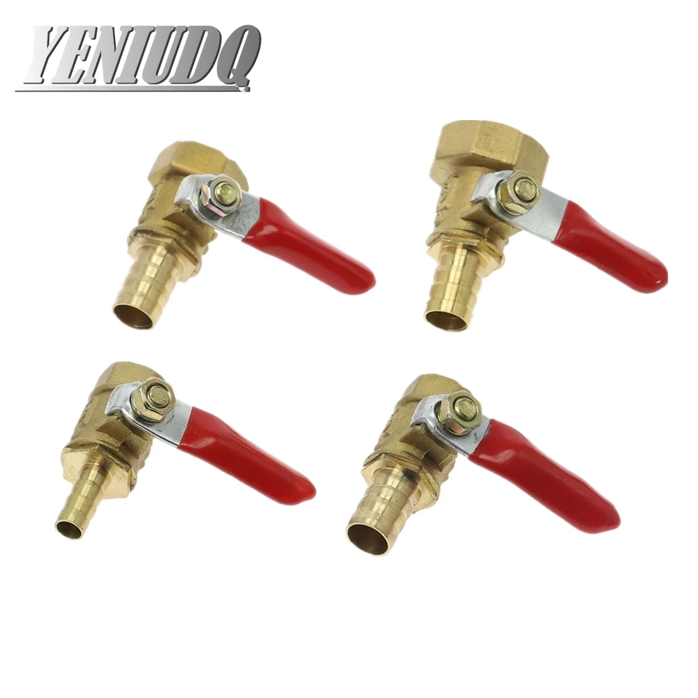 Brass Barbed ball valve 4-12 Hose Barb 1/8\'\' 1/2\'\' 1/4\'\' Female Thread Connector Joint Copper Pipe Fitting Coupler Adapter