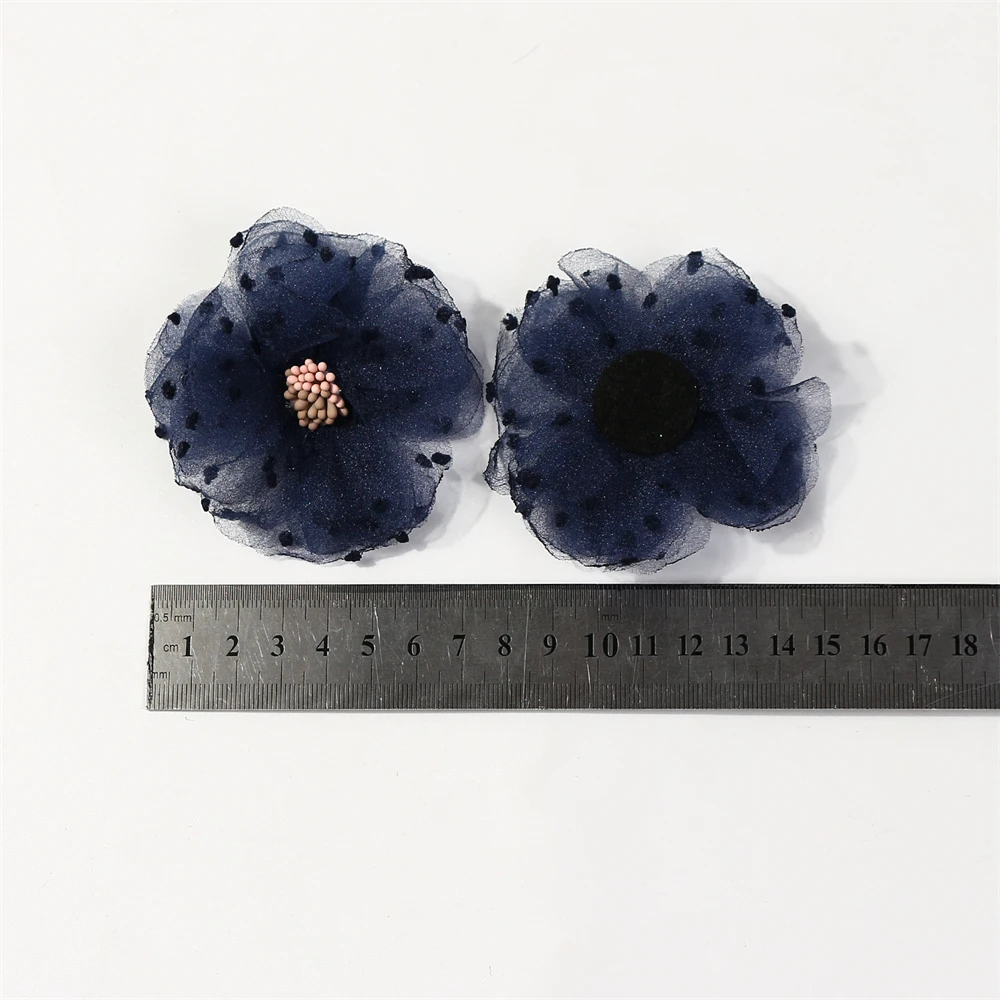 5Pcs Artificial Chiffon Flowers Head For Wedding Scrapbook Gift Box Decor DIY Hairpin Corsage Accessories Decoration Fake Flower