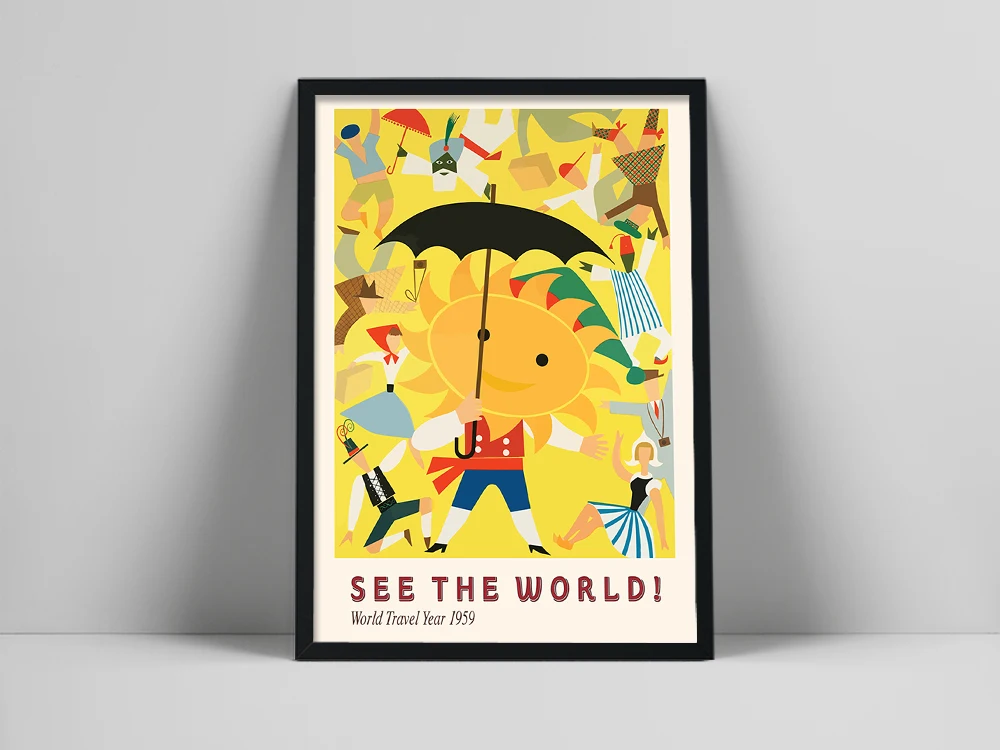 World Vintage Travel Poster See The World Classic Canvas Paintings Colourful Wall Posters Stickers Home Decor Kids Room Gift