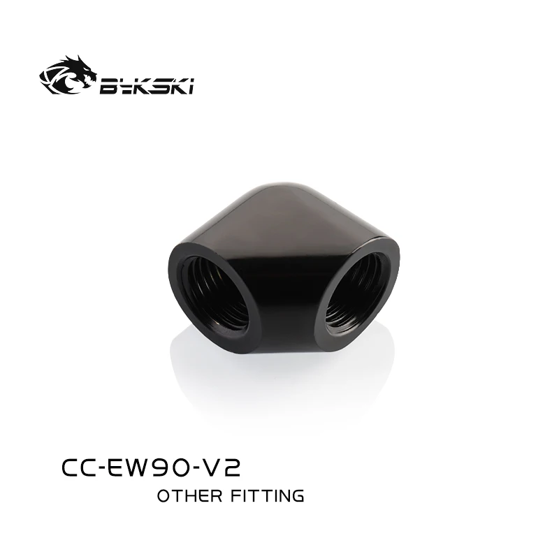 Bykski CC-EW90-V2 Pc Waterkoeling Rotary Fittings 90 Graden G1/4 'Dubbele Interne Draad Water Cooler Gadget Buis connector