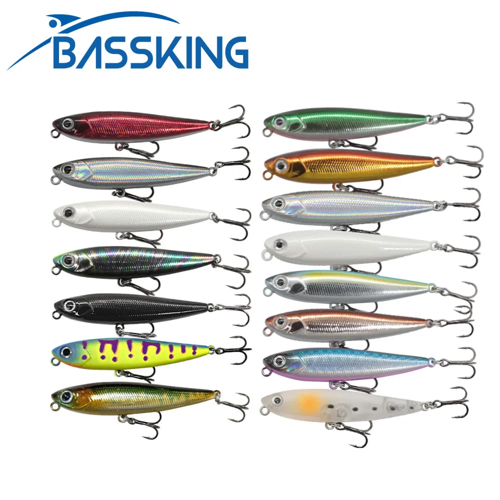 BASSKING Topwater Pencil Fishing Lure 55mm 3.2g Quality Professional Swimbait Artificial Freshwater Hard Bait Plastic Wobblers