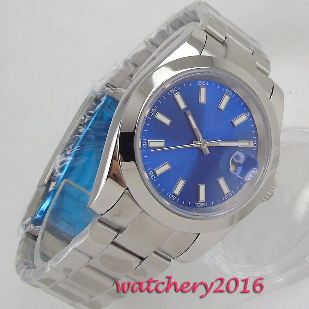 

Bliger 36mm Blue Dial Sapphire Glass Top Brand Luxury Automatic MIYOTA 8215 Movement Men's Stainless Steel Wristwatches