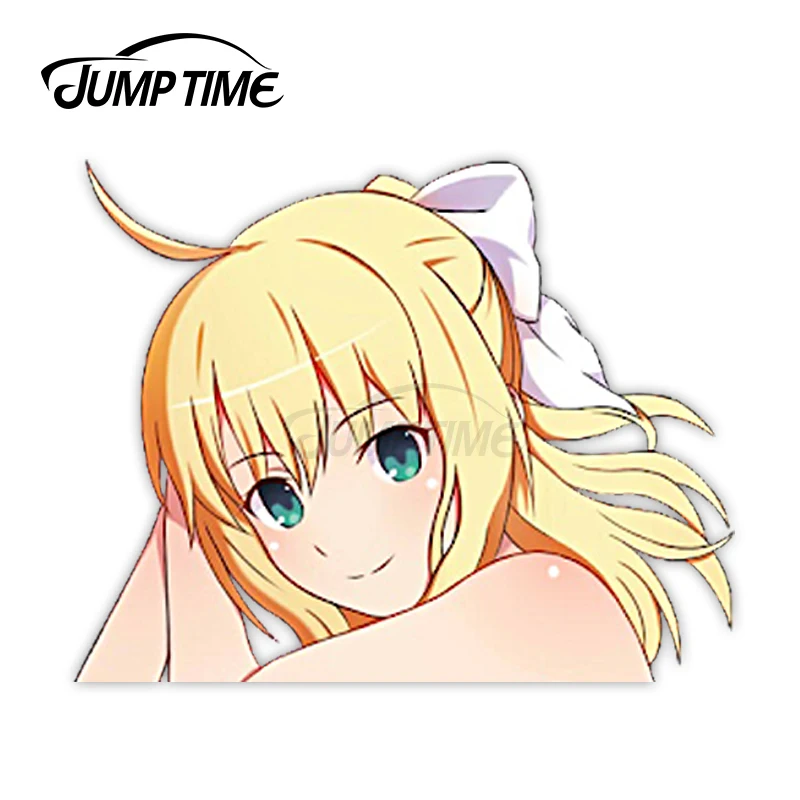 Jump Time Fate Grand Order Artoria Pendragon Big Head Anime Peeker Vinyl Decal Waifu Kawaii Girl Car Stickers