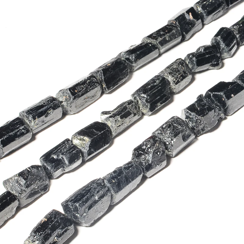 Women's Black Tourmaline 10x11mm Freeform Rough Beads