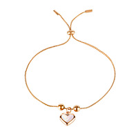 Minimalist Rose Gold Stainless Steel Heart Beads Bracelets For Girls Women Fashion Layered Chains Jewelry Adjustable Bracelets