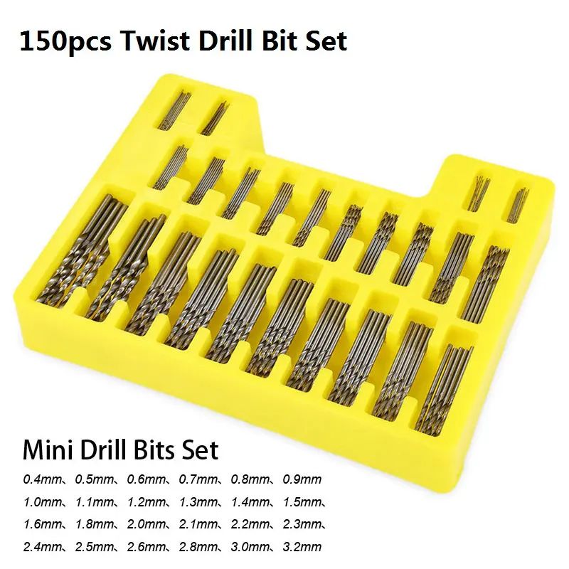 HSS Twist Drill Bit Set 0.4-3.2mm Mini Drill DIY Hobby Craft Woodworking Gun Micro Drill Bit for Precision PCB Crafts Jewelry