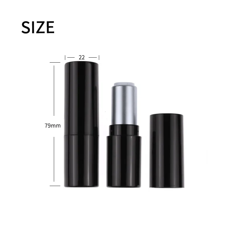 

50pcs lip blam tubes Injection black round Lipstick tubes silver Inner tube lipstick tube empty tubes makeup material wholesale