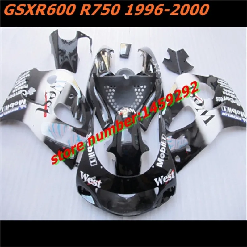 White black erst  Fairing KIT for  GSXR600 750 1996 1999 2000 GSXR600 750 96 97 98 99 00 Fairings bodywork 2000