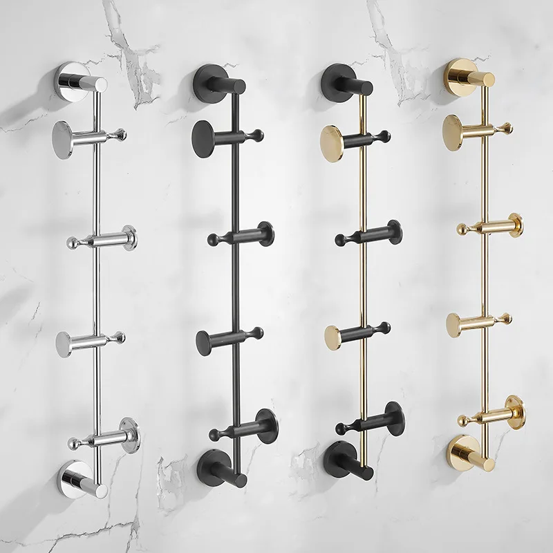 ELLEN Rotating Towel Hook Bathroom Hardware Bedroom Cloth Hanger Wall Coat Rack Black Gold Finished ELS05