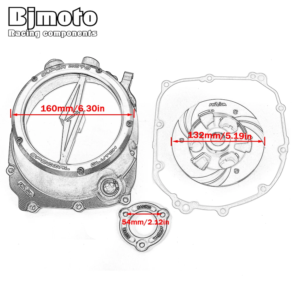 Z1000 coperchio frizione trasparente motore CNC e fermo molla R per Kawasaki Z1000 Z 1000 2016 2017 2018 2019 2020 2021