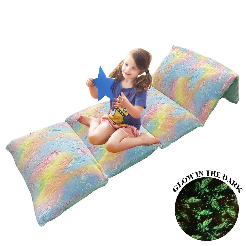 Glow in The Dark Pillow Bed Cover for Kids – Ideal Pillow Chair Lounger, Fold Out Sofa Bed or Recliner for Reading, Study