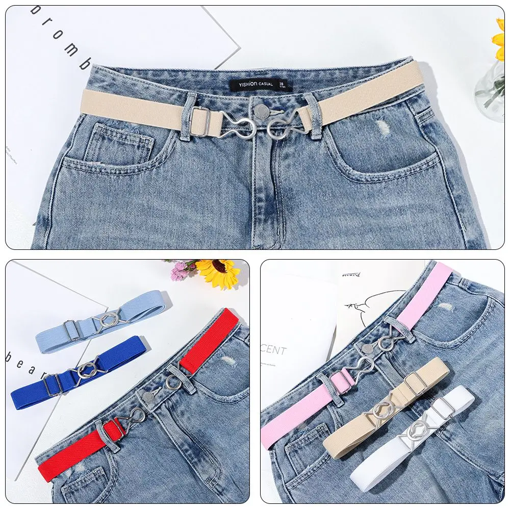 Wide Kids Belts Adjustable Leisure Candy Color Waist Belt Elastic Belts