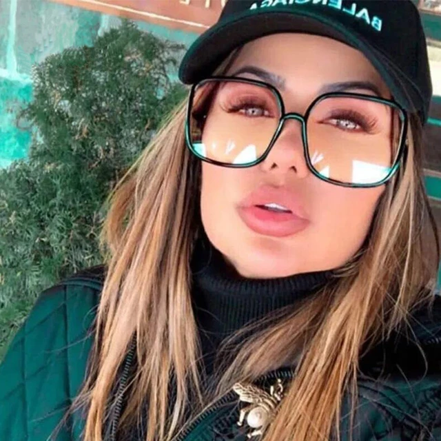 Gafas de ordenador con luz azul para mujer lentes transparentes con marco de cristal de ojo cuadrado grande Retro vintage AliExpress
