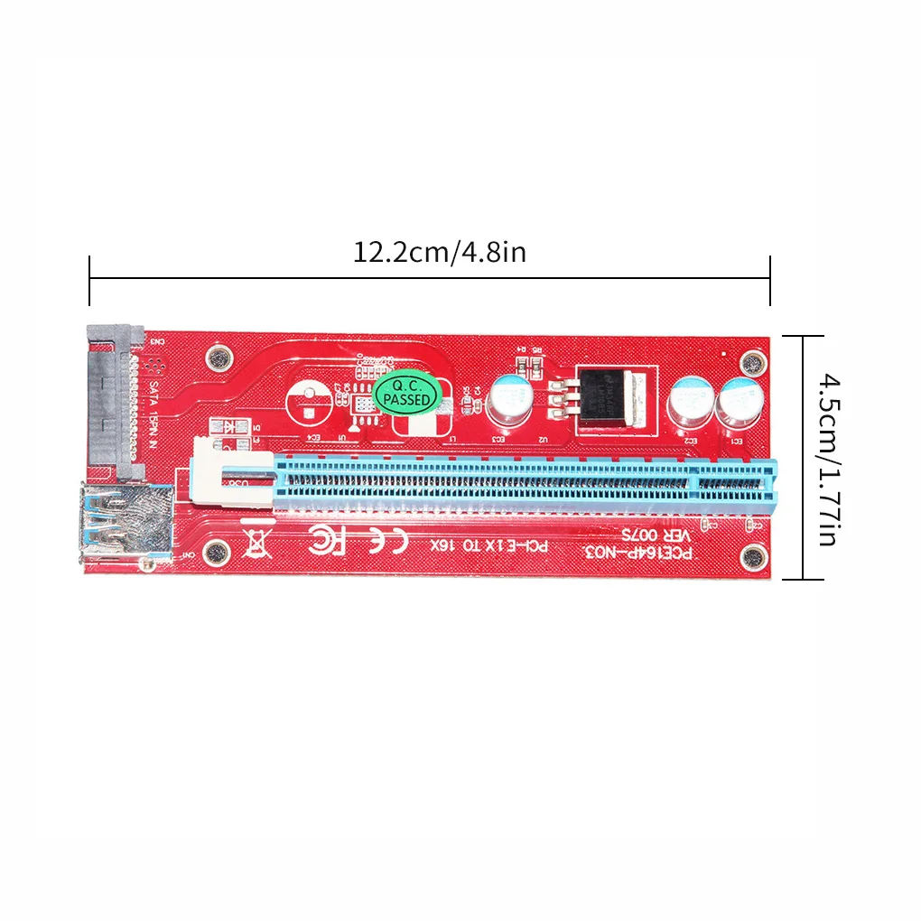 PCI-E Riser Board SATA 15pin Power Interface Extender Card USB 3 0 PCI-E 1x to 16X Adapter