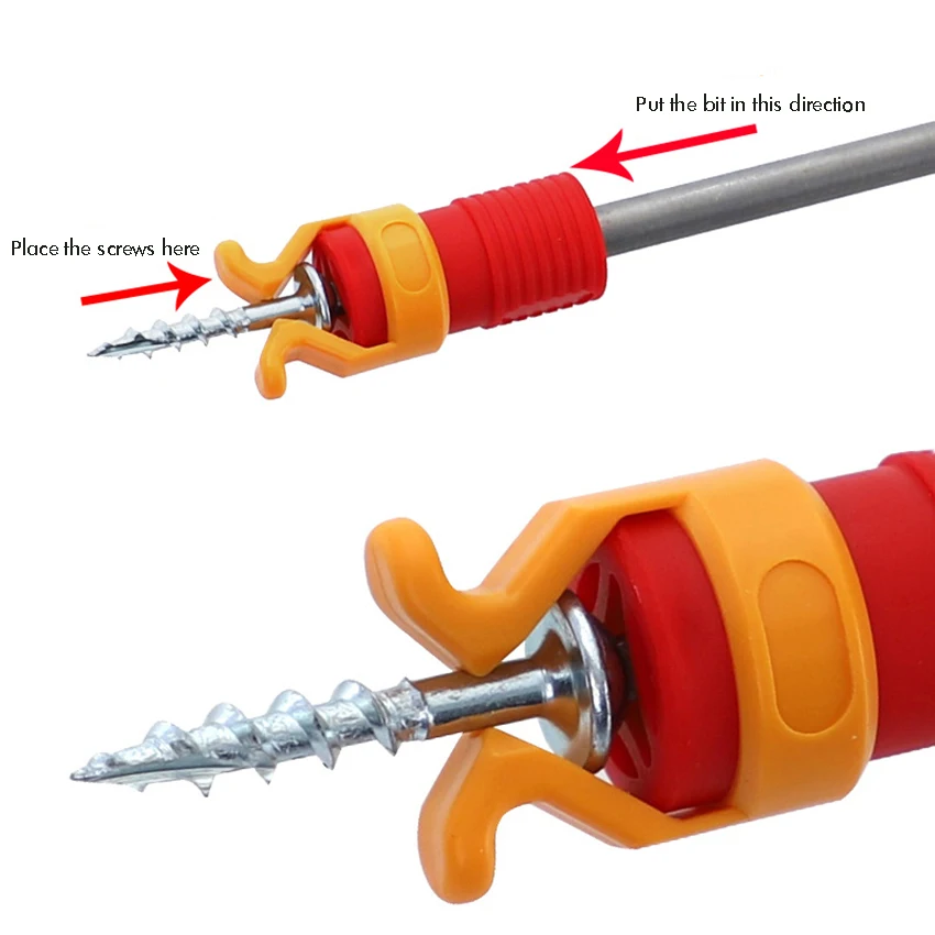 Supporto per cacciavite a vite ad anello magnetico con punta per cacciavite in plastica per supporto per punte per cacciavite a doppia estremità con gambo 6-8mm