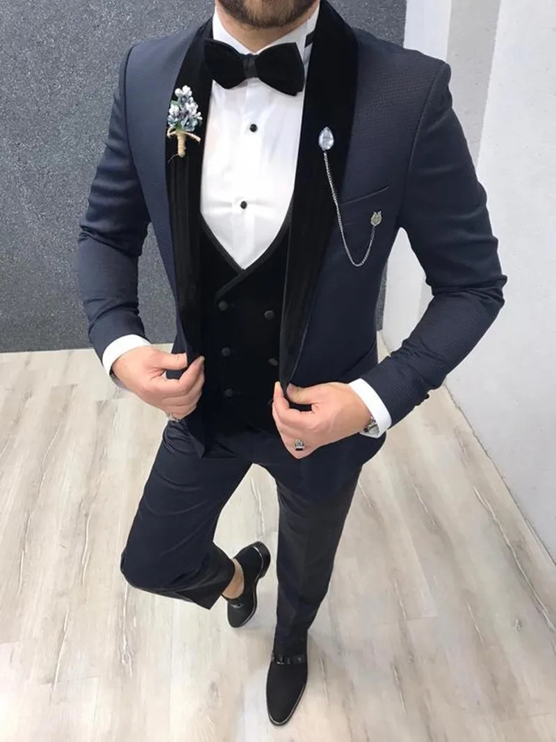 Abiti da uomo smoking da sposa su misura abito da uomo migliore formale abito da sposo abito da lavoro maschile abiti da 3 pezzi (giacca + gilet + pantaloni)