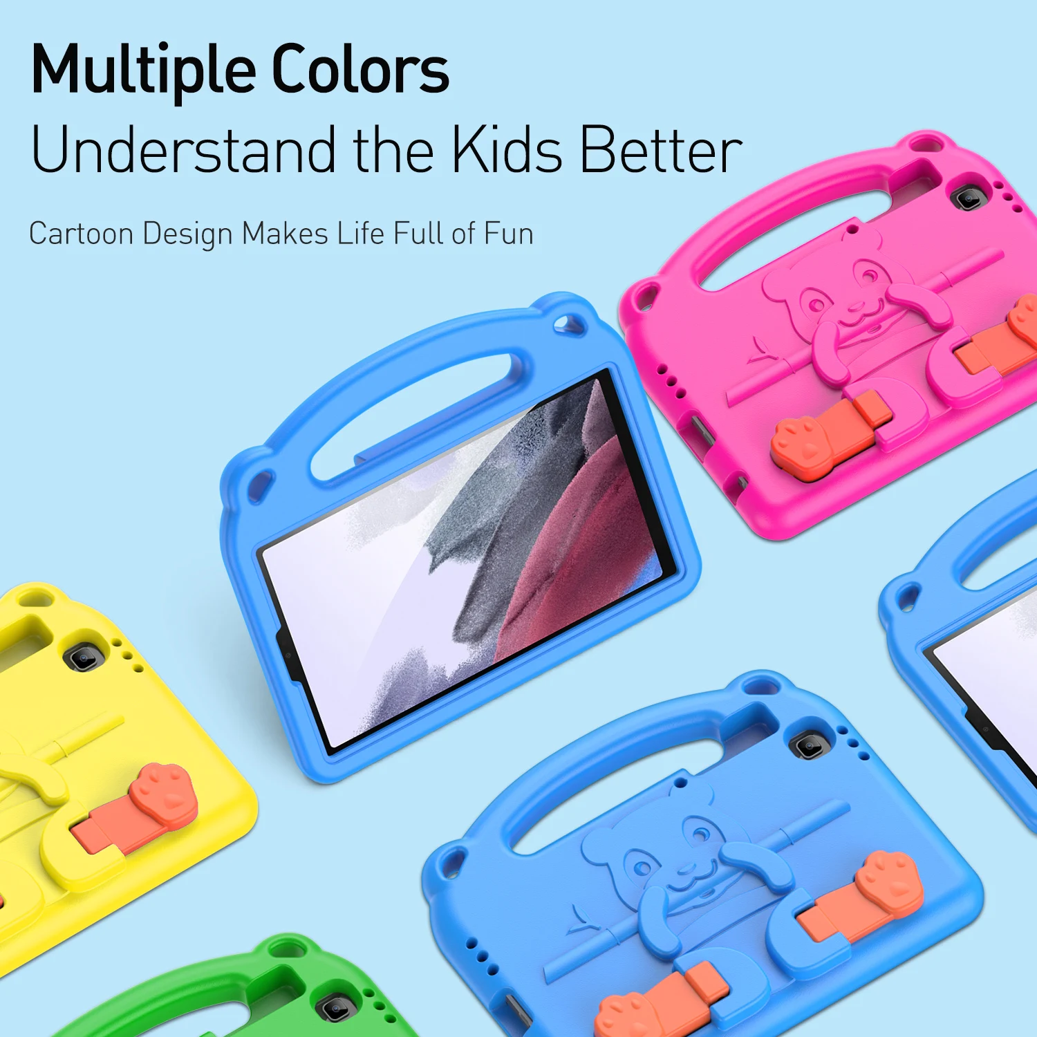 Funda infantil para Samsung Galaxy Tab A7 Lite, funda de silicona suave para niños, funda de tableta con soporte para Tab S6 Lite Galaxy Tab A7 2020