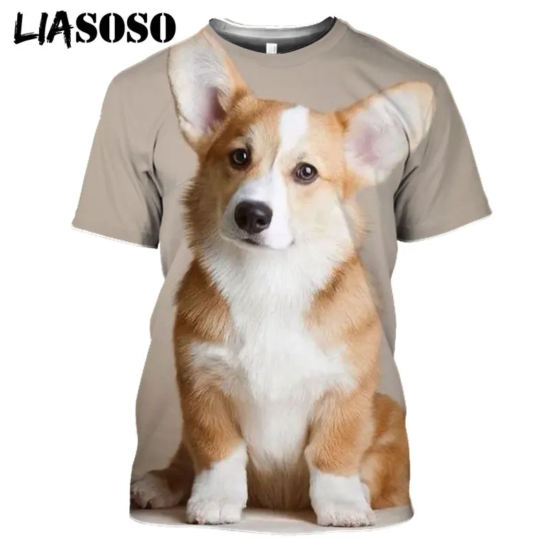 Pet Cute Welsh Corgi 3D Print Pembroke Dog Baby Puppy Tshirt Summer Women Men T-shirt Hip Hop Pullover Short Sleeve