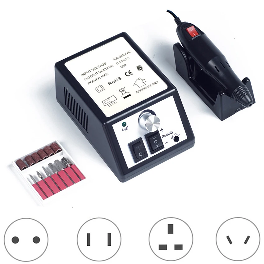 Trapano per unghie apparecchio elettrico per frese per Manicure Set di punte per trapano Gel per rimozione di cuticole macchina per Pedicure Nail Art