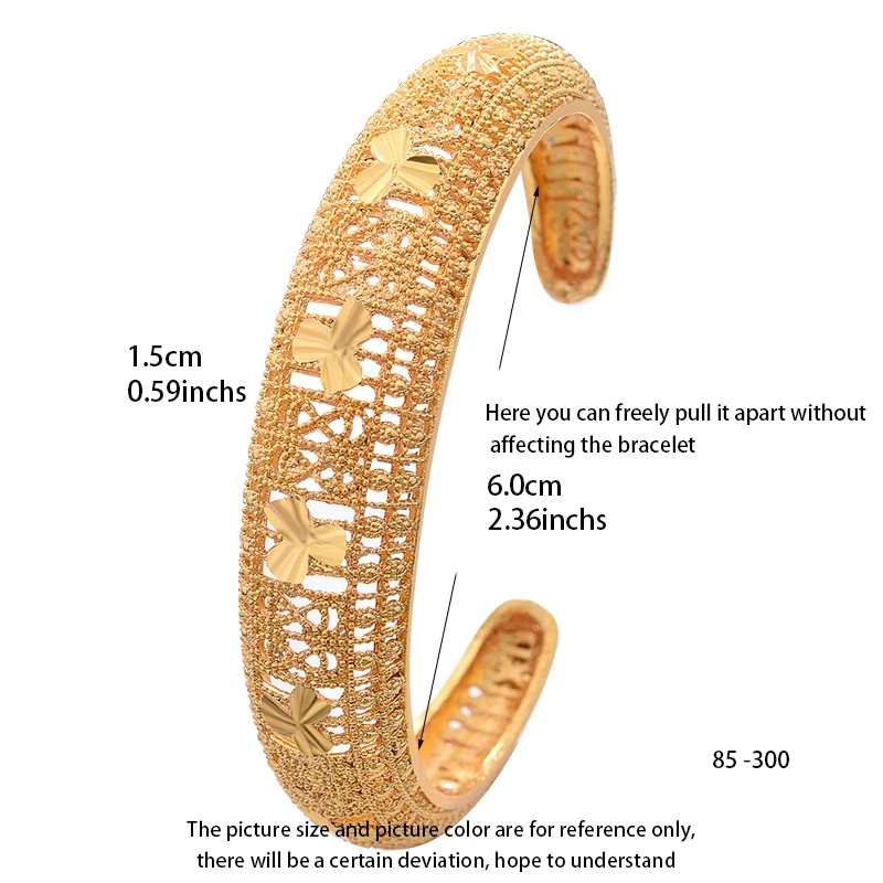 24K 4Pcs/lot Dubai Ethiopian Gold Color Coin Cuff Bangles For Women Wife Wedding  Jewelry Bangles&Bracelet Gifts